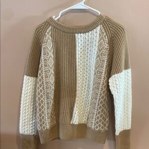 Bb Dakota Tan and Cream Sweater